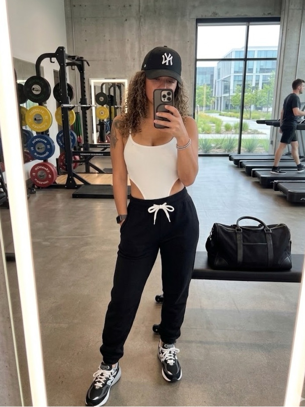 Reflex Black Track Joggers with White Drawstring